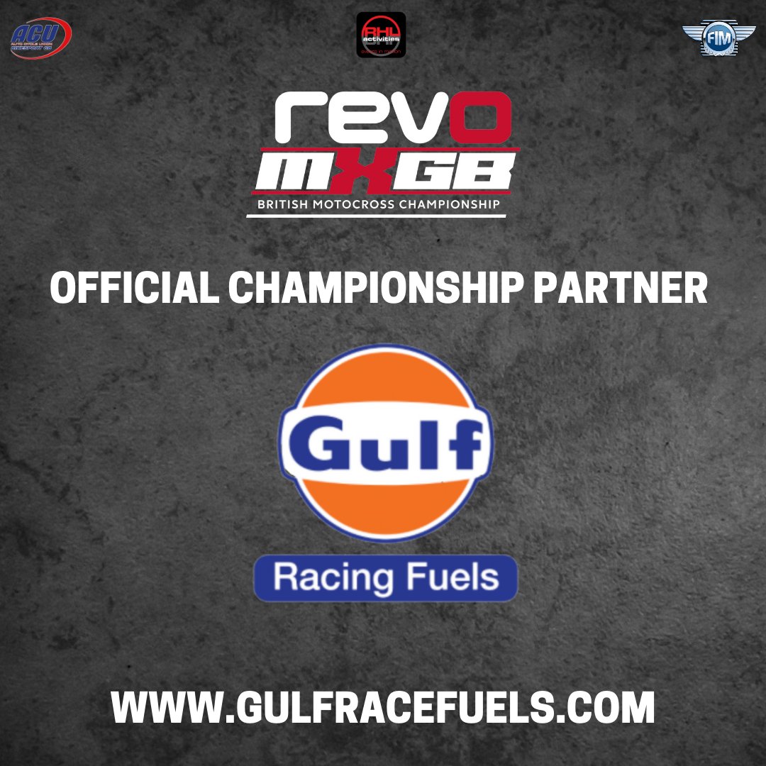 ACUBritishMX's tweet photo. Gulf Race Fuels continue their partnership of the Revo ACU British Motocross Championship in 2023 

https://t.co/E1pDbjAENu 

#RevoMXGB #GulfRaceFuels #BritishChampionship #BritishMotocross #BritishMX #MX #Motocross #Dirtbikes #ProMotocross #ACU #RHLActivities https://t.co/vNCNEK1gQ0