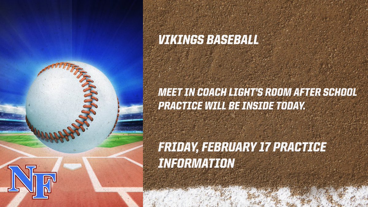 NoFo_Baseball's tweet photo. Just a reminder about today's practice. https://t.co/XZuciWgtiX