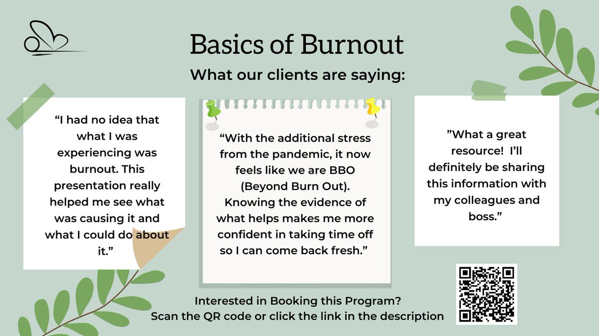 DragonflyMH's tweet photo. Here are some quotes from our clients about put "Basics of burnout" seminar.
More: https://t.co/eH110QuTUT
#Burnout #MentalHealthInAcademia #AcademicMentalHealth #BasicsOfBurnout #BurnoutCycle #MentalHealthLiteracy #AcademicMH #MHLiteracy https://t.co/E76Qb7jsHS