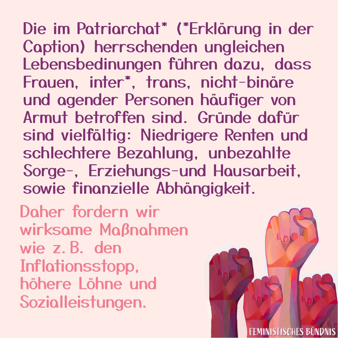 Wir fordern zum 8. März: Alleinerziehende, Familien und Ältere vor Armut schützen! - Preissteigerung stoppen, Mindestlohn und Sozialleistungen anheben!

Der Countdown läuft - noch 3 Wochen