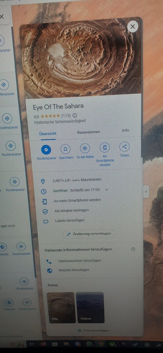 Also <a href="/EtienneToGo/">Etienne Gardé</a> wenn du schon bei #almostdaily Werbung für das Eye of the Sahara machst, hättest du ruhig auch mal erwähnen können, dass das um 17 uhr zu macht... man das schaff ich doch heute nich mehr :/