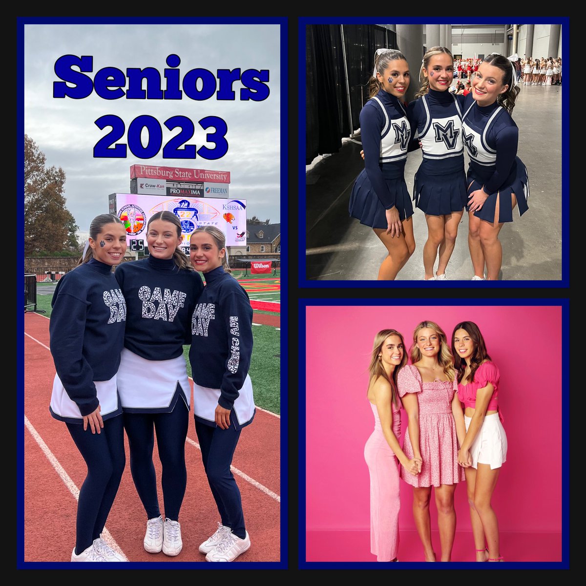 MVJaguarCheer's tweet image. Senior Night! Tonight we celebrate these 3 wonderful four year cheerleaders. 🎀🎀💙#mvcheer