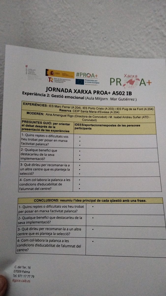 xavi_ferriol's tweet photo. Exposicions de projectes de centre que acaben amb conclusions i propostes de millora 💪📝😉 #XarxaProaPlusIB https://t.co/PAl2b8ljVE