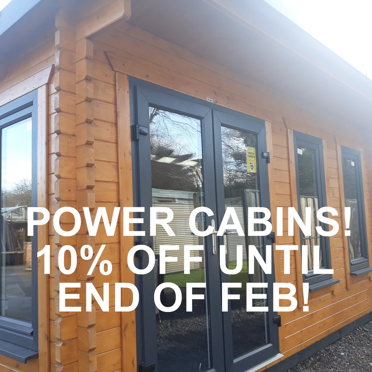 lemonfencing's tweet photo. Power cabins are currently 10% off until the
end of Feb! They come untreated in kit form. The
display cabin shown has been painted. Multiple sizes
and configurations to choose from. Pent or Apex roof
options available. #LemonFencing #Cabins #Southend https://t.co/mKia0ZPE1t
