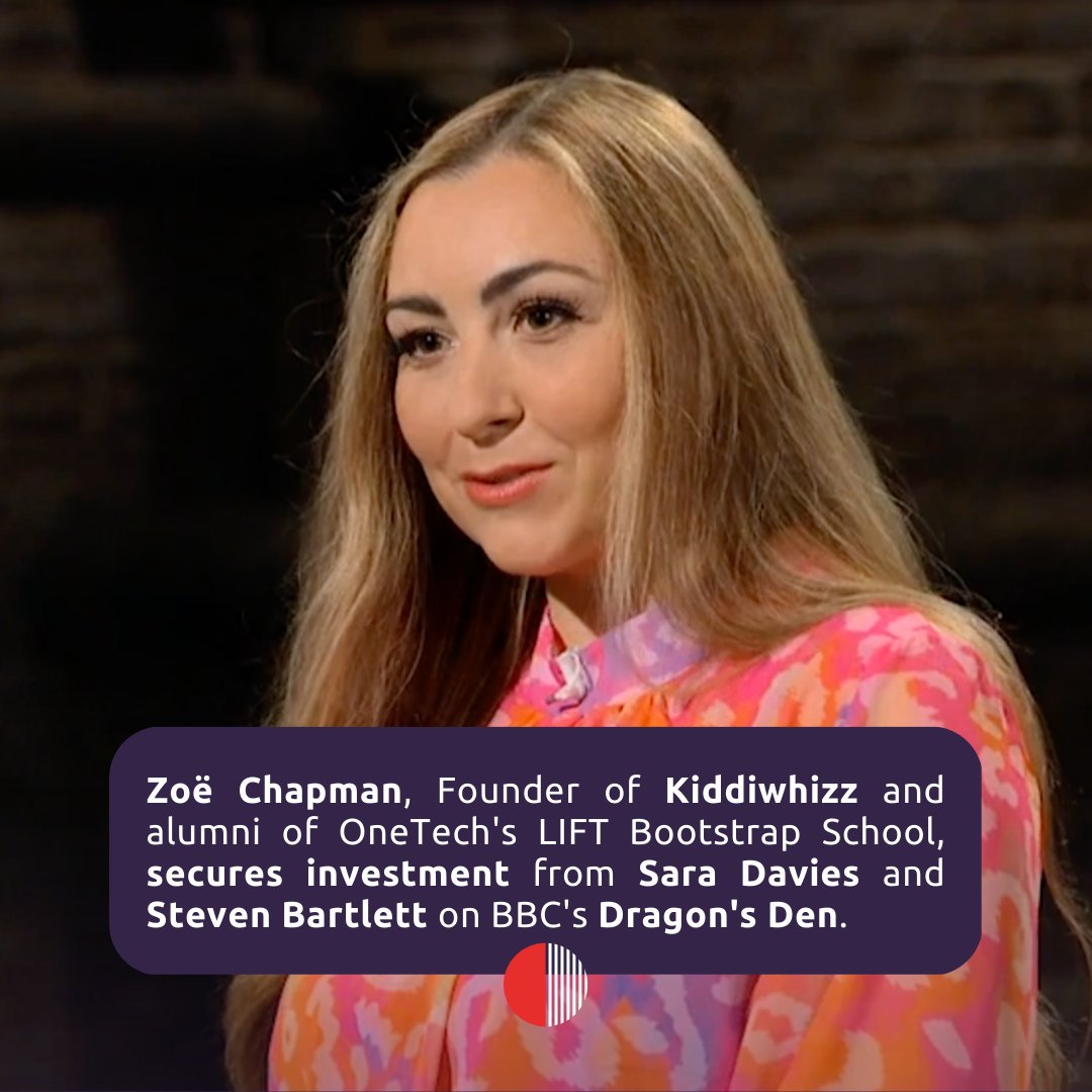 OneTech (@weareonetech) on Twitter photo Congratulations Zoë Chapman! 🥳
Last night on <a href="/BBCDragonsDen/">BBC Dragons' Den</a>, the Founder of <a href="/kiddiwhizz/">Zoe Chapman | Whizzer</a> and alumni of OneTech LIFT Bootstrap School secured the backing of <a href="/SaraDaviesCC/">Sara Davies</a> and <a href="/StevenBartlett/">Steven Bartlett</a>
We’re so thrilled to witness your growth and know that there’s even greater to come 💜 Congratulations Zoë Chapman! 🥳
Last night on <a href="/BBCDragonsDen/">BBC Dragons' Den</a>, the Founder of <a href="/kiddiwhizz/">Zoe Chapman | Whizzer</a> and alumni of OneTech LIFT Bootstrap School secured the backing of <a href="/SaraDaviesCC/">Sara Davies</a> and <a href="/StevenBartlett/">Steven Bartlett</a>
We’re so thrilled to witness your growth and know that there’s even greater to come 💜