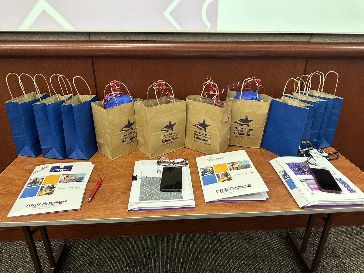 .<a href="/CyFairISD/">Cypress-Fairbanks ISD</a> Today we are excited to host the Spring Translators Worshop and we are thankful to <a href="/HCDEsteph/">Stephanie</a> and <a href="/HCDETranslation/">Mark Perez</a> with the <a href="/HCDEtx/">Harris County Department of Education</a> for sponsoring our breakfast and promotional materials for the more than 70 CFISD bilingual staff attending the session. #CFISDspirit 🎉