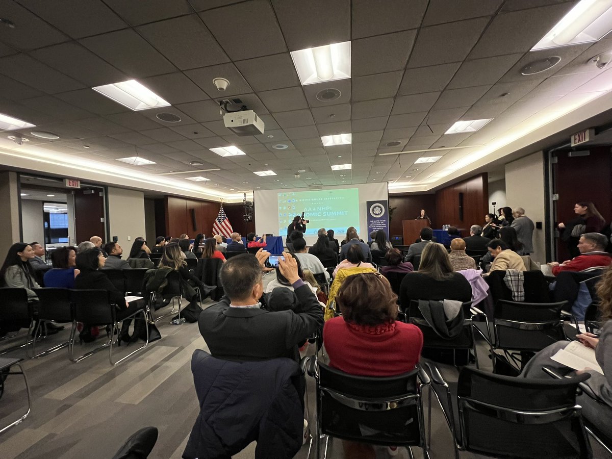 Full house this morning at <a href="/WHIAANHPI/">White House Initiative on AA and NHPIs</a> Economic Summit in Chicago. Humbled to be part of the conversation &amp; the collective effort to advance equity, justice, and opportunity for AA and NHPI communities.