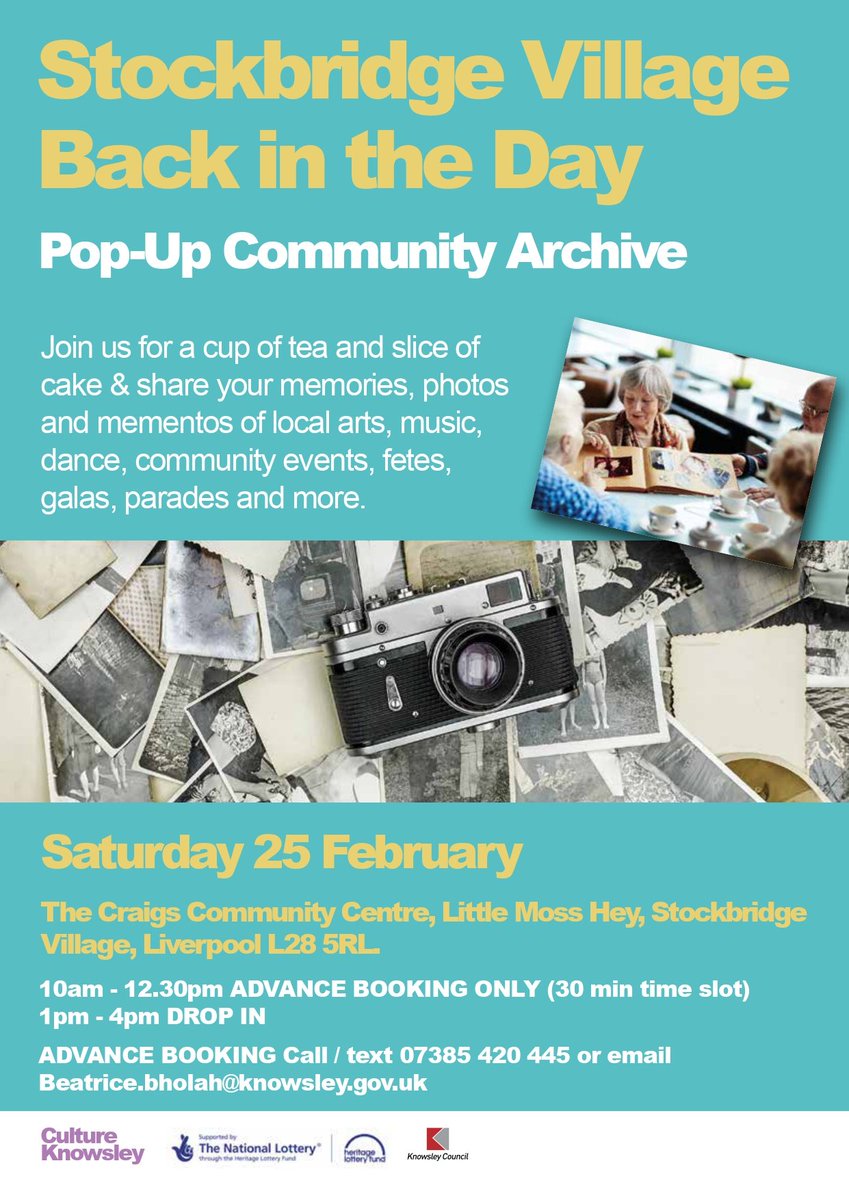 Bee Bholah (@charlottebeacc) on Twitter photo This is coming up on Sat 25 Feb! Residents are invited to share memories & mementos of past arts, cultural & community events for <a href="/cultureKnowsley/">Culture Knowsley</a>'s <a href="/HeritageFundUK/">The National Lottery Heritage Fund</a> Every Town & Village Project. Thank you <a href="/ForHousing/">ForHousing</a> for supporting the event!
#heritagefunduk This is coming up on Sat 25 Feb! Residents are invited to share memories & mementos of past arts, cultural & community events for <a href="/cultureKnowsley/">Culture Knowsley</a>'s <a href="/HeritageFundUK/">The National Lottery Heritage Fund</a> Every Town & Village Project. Thank you <a href="/ForHousing/">ForHousing</a> for supporting the event!
#heritagefunduk