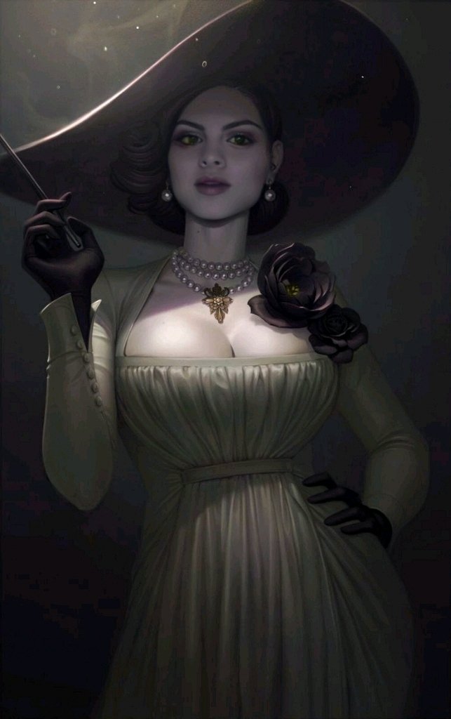 VelvetCyberpunk's tweet image. I could play Lady Dimitrescu... if I was 9 feet tall... #ResidentEvilVillage #LadyDimitrescu #RefaceApp