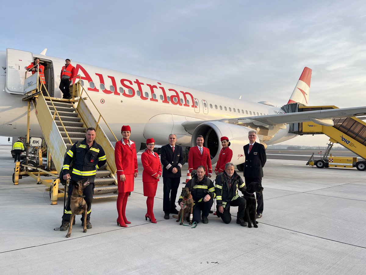 _austrian's tweet photo. Welcome home 🇦🇹
Yesterday, we flew 71 soldiers of a relief contingent of the #AustrianArmedForces from Adana 🇹🇷 back to Vienna. The soldiers &amp; their brave support 🦮🪖 were already lovingly cared for by our crew during the flight back home!
Thank you for this important mission! https://t.co/btFI5jMnWu