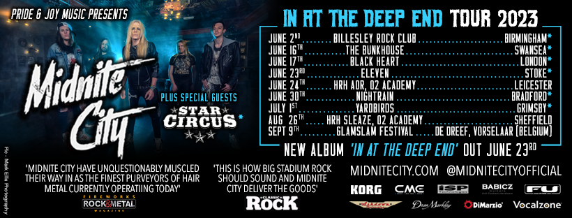 midnitecityuk's tweet photo. @midnitecityuk 4th album 'In At The Deep End' out June 23rd via Pride &amp; Joy Music/ Marquee (Japan)
Tour starts June 2nd!!!

#midnitecityofficial #inatthedeepend #prideandjoymusic #marqueeavalon https://t.co/P3hc2wR6Xc