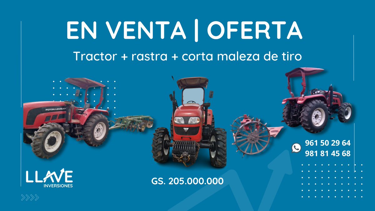 llavepy's tweet image. ¡Oferta, semi-nuevo! Foton 2019 de 85 HP 

Se acepta como parte de pago ganado vacuno, vacas para invernada, desmamantes, vaquillas o toretones.

#llaveinversionespy 🇵🇾🔑