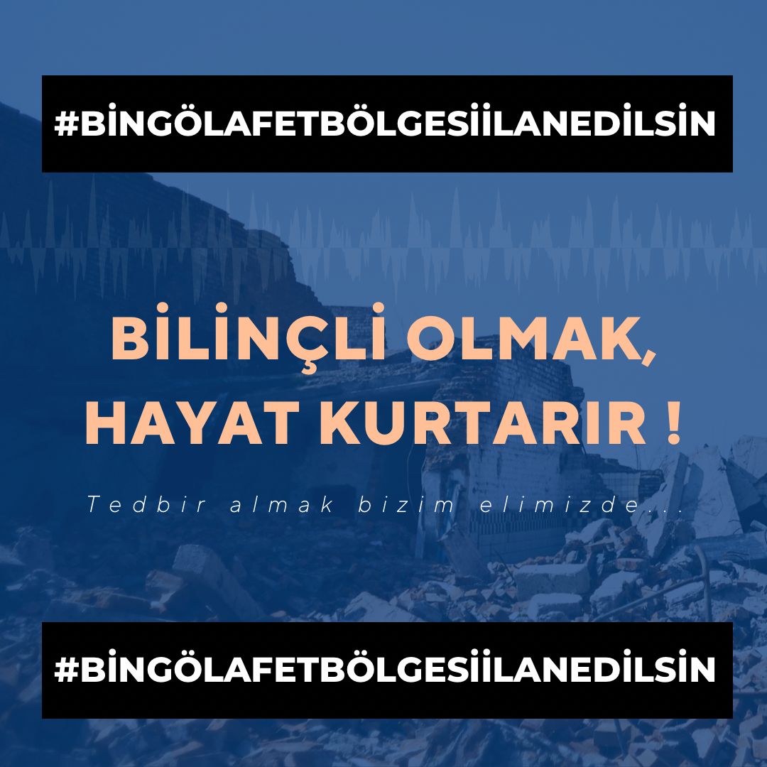 Bingöl Halkının; " Deprem Denetimleri " talebini sağır sultan duydu, Cumhurbaşkanı ve Bingöl'ün iktidar vekilleri duymadı.
#BingölAfetBölgesiİlanEdilsin