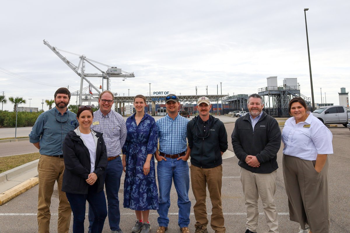 PortofGulfport's tweet photo. We were happy to welcome participants from Mississippi State University's Thad Cochran Agricultural Leadership Program to the Port of Gulfport this week and hope to continue conversations about what role our Port might play in sharing Mississippi products with the world! https://t.co/UdyyaP6vHT
