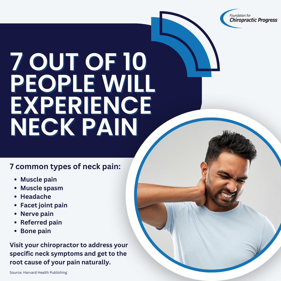 Visit your #chiropractor to address your symptoms and get to the root cause of your #neckpain #naturally.
