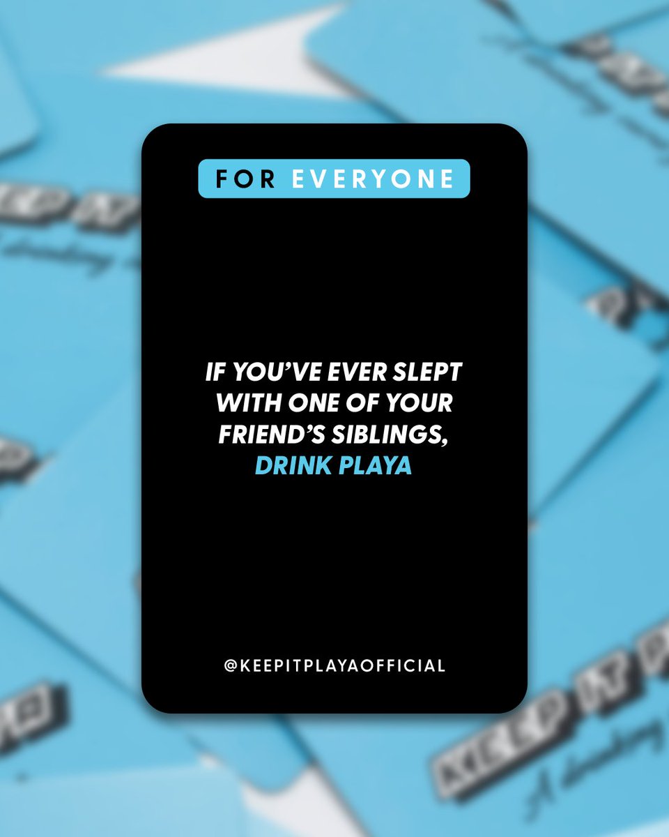 keepitplayaaaaa's tweet photo. ๐ Would love to hear how you got into this situation to begin with..
-
๐
ฟ๏ธ Keep It Playa: A Drinking Card Game (Link in bio!)
-
๐ For Ages 21+. Please drink responsibly.
-
-
-
-
#gamenight #drinkinggame #shopblack #cardgame #cardgames #adultcardgame #drunk #demontime https://t.co/jLuwav0pPC