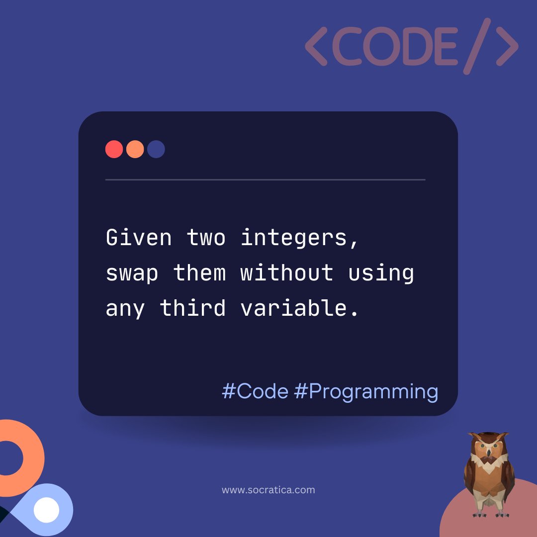 socratica's tweet image. ๐ฅ๏ธHere is a #codingPuzzle for our Socratica friends!
๐กThere are multiple solutions and you can use any programming language!
#puzzle #coding #python #sql #socratica #programming #code #tech #techpuzzles #codingchallenge
