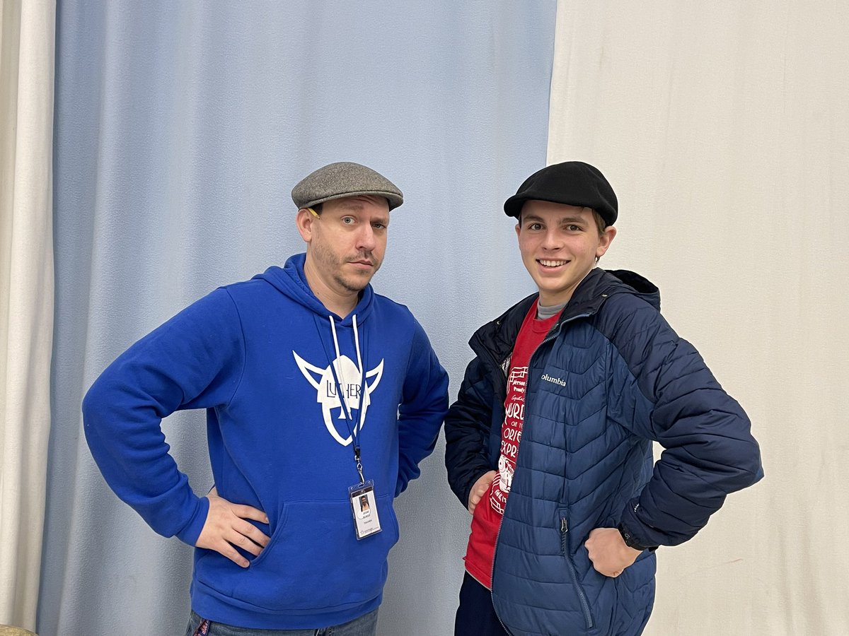 JHS_Choirs's tweet photo. While on our way home from Keokuk, each bus held a raffle for goodie bags. Alec, won a “Bunge” hat! #westsidebestside #bungehat #jeffmusic https://t.co/R1ms786Qse