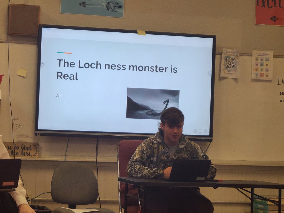 ABoxteacher's tweet image. Mrs. Blackmon's English 11 classes researched and presented about popular conspiracy theories. It was a fun way for students to learn those research literacy standards by focusing on topics that were relevant and interesting to them. #AuthenticAssessment @ccboe_news