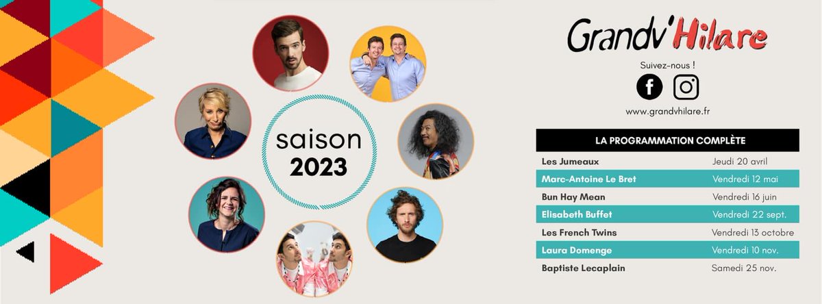 Ça y'est la programmation est sortie 🦓
Les billets pour les 7 spectacles de #GrandvHilare 2023 sont en vente sur bit.ly/gvh-francebill…

👉 + d'infos grandvhilare.fr

#humour #spectacle