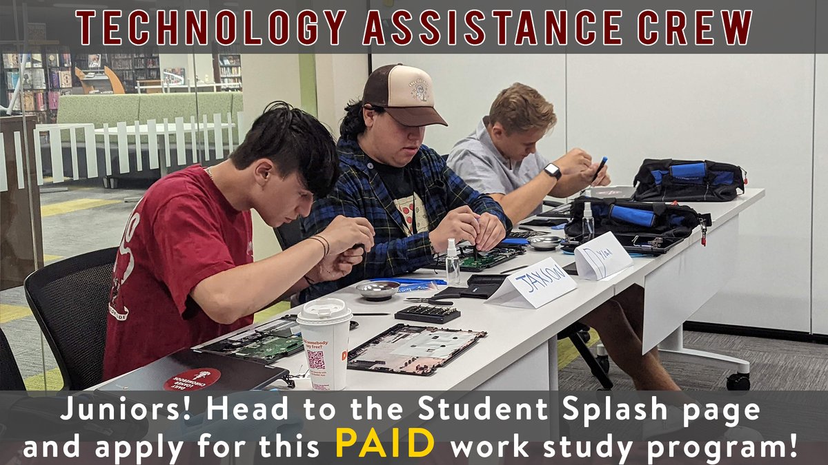 LTHSTECH's tweet photo. There's one more Compass session available if you have any questions regarding the Technology Internship for next year! Current @LockportHS205 Juniors can sign up for the session on Infinite Campus! Application is on the Student Splash page! #PorterPride #ApplyNow https://t.co/PNW5XzpTft