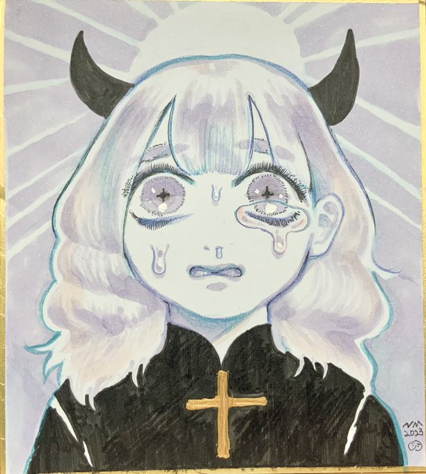 【L18b】2023年2月19日(日) #COMITIA143 サークル「骨と肉」趣味と実験全開の色紙描いたので持っていきます。ポスターも兼ねてるので、この絵を目印にして遊びにきてね。 #コミティア143 https://t.co/ZaLCXcSKZW 