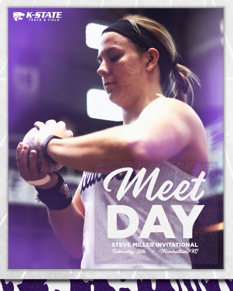 MEET DAY ‼️

🏁 Steve Miller Invitational
⏰ 3 p.m.
🏟️ Ahearn Field House
📍 Manhattan, Kan.
📊 k-st.at/3IxLvju
🎟️ Free Admission

#KStateTF