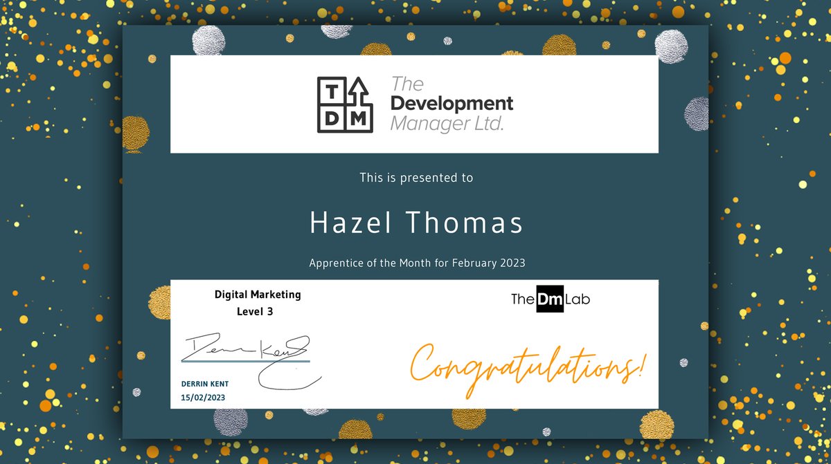 TheDMLab's tweet photo. Ending the week on a bit of a high as newest apprentice, Hazel, has been selected as @TDMapprentices' Apprentice of the Month for February! There's a great write-up on TDM's blog - well done Hazel!

https://t.co/EbzU7WQNoL https://t.co/Di91o9YfQ8