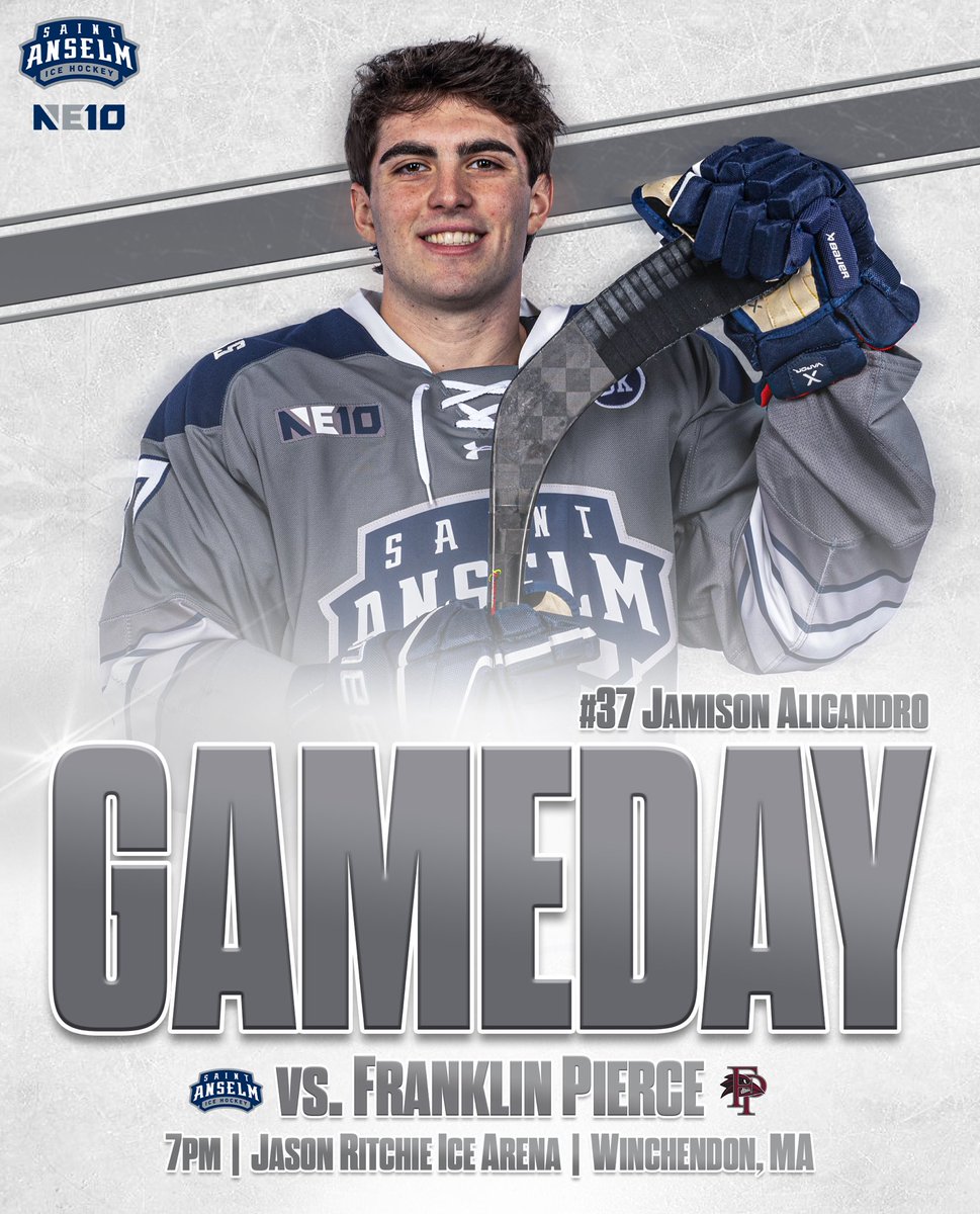 It’s GAMEDAY! The Hawks are on the road to take on Franklin Pierce at 7pm in Winchendon, Mass.!

📺/📊: saintanselmhawks.com/sports/mhockey…

#HawksSoarHigher