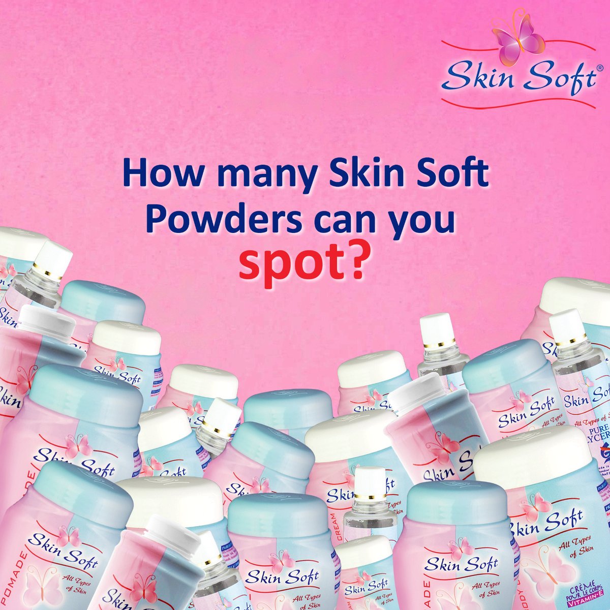 GhandourGhana's tweet photo. How many Skin Soft powders can you spot? 😀
#SkinSoft
#Powder
#TheGCBrand
#GhandourCosmetics https://t.co/KbcZcWG6f0