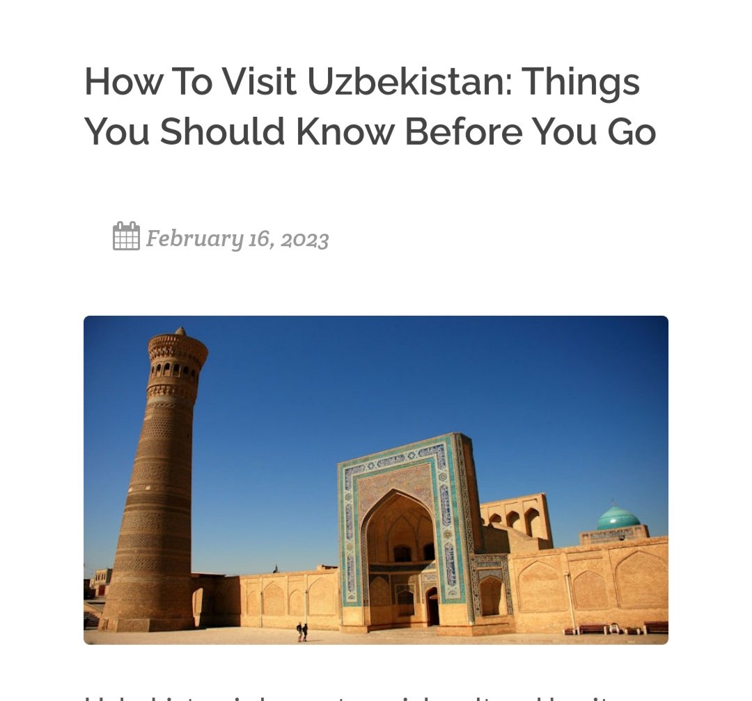 Hey @LuxuryTravelmag, you forgot to mention: when you go to Uzbekistan, make sure you don't seem gay in any way, unless you want to be assaulted, arrested and tortured