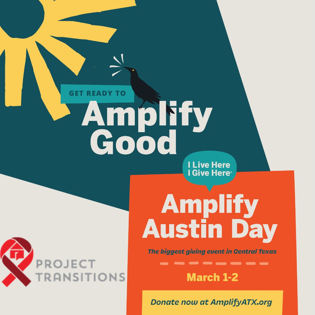ProjTransitions's tweet image. Amplify Austin is under two weeks away! People w/HIV living in homelessness and extreme poverty need CHAMPIONS in our community... can you be one of them? 

Support our campaign here: amplifyatx.org/organizations/…

#HIV #AmplifyATX