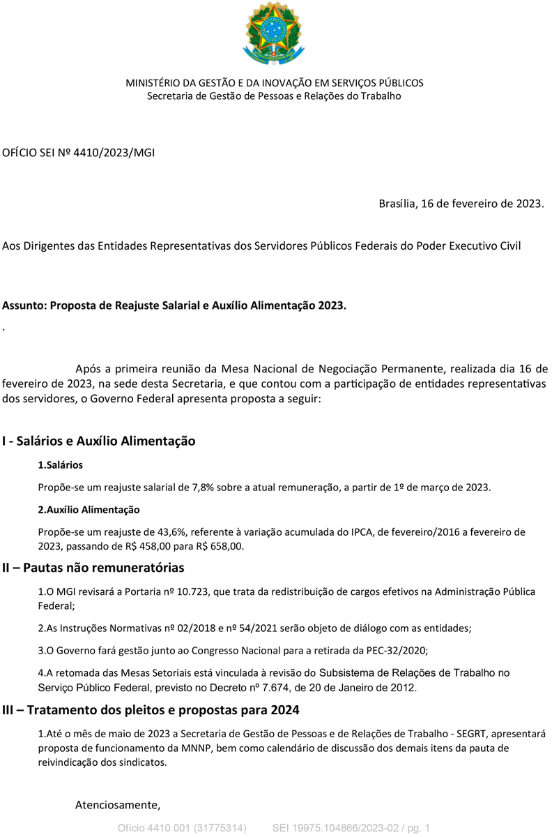 SINDTTAEUFTM's tweet photo. Primeira proposta do governo. Tá longe do ideal. Vamos a luta, servidor? https://t.co/7Un3uOEkpW