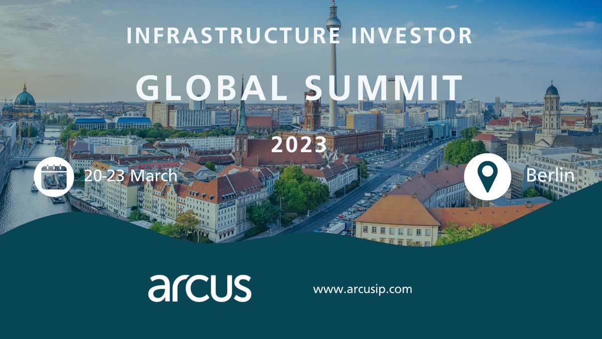 Arcus is pleased to be sponsoring this year’s Infrastructure Investor Network Global Summit in Berlin over 20-23 March.
 
Learn more here: lnkd.in/e9FcKhw
 
#IIGsummit #infrastructure #investment  #responsibleinvestment