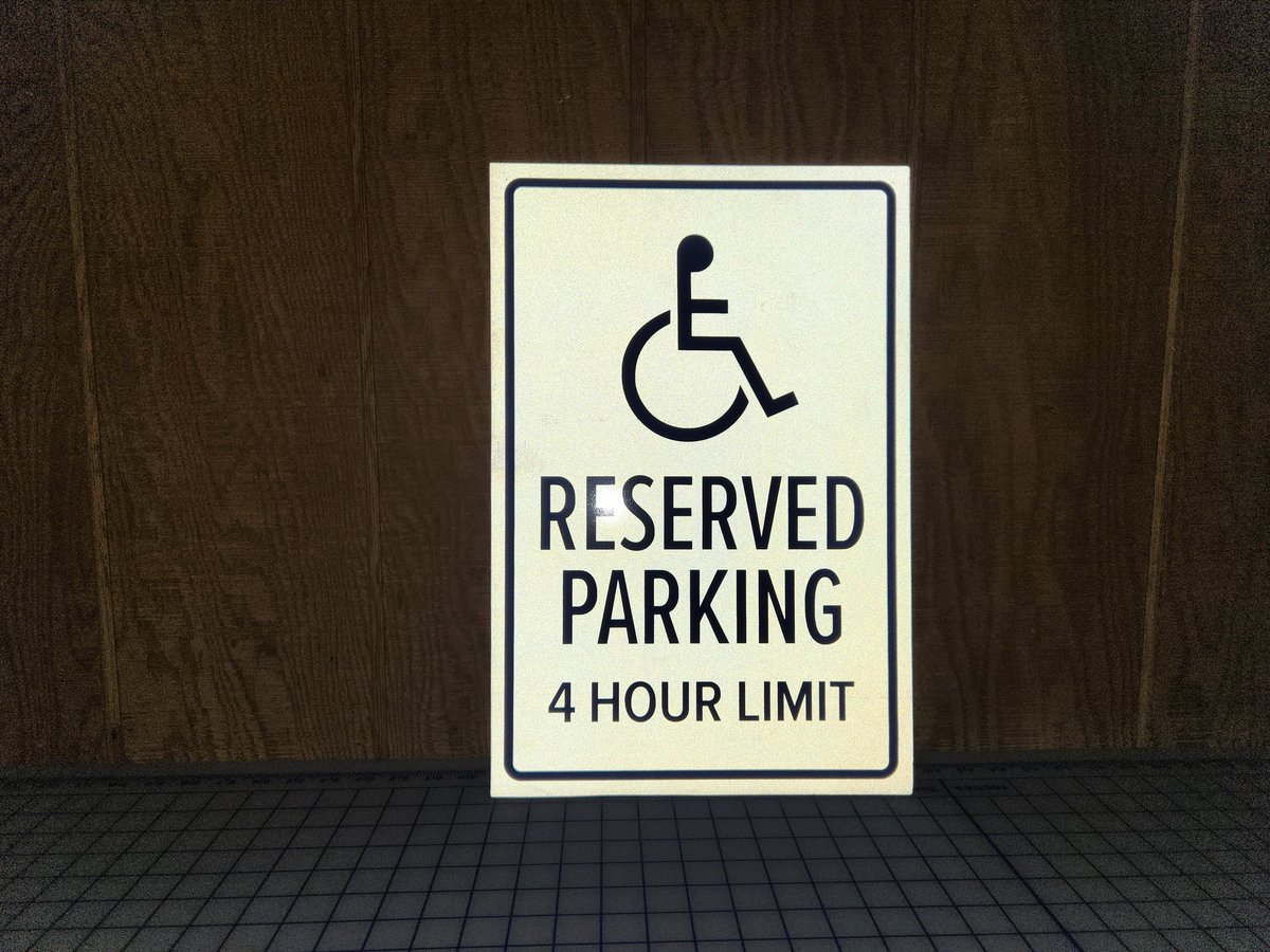 IdentityGraphi1's tweet image. Need Reflective Vinyl or Signs? Here is a Reflective Parking Sign order we are almost finished. First picture shows how it looks in daylight conditions and second picture shows what it looks like at night with light shined on it.

 #IGP #Reflective #vinyl #signs #aluminum #print