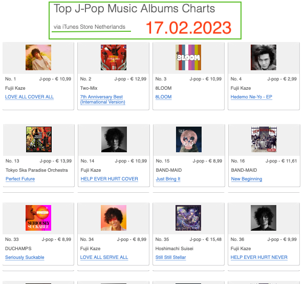 Mintmama2's tweet photo. #FujiiKaze #藤井風 #iTunes
#Nan_Nan_EP
🇻🇳Vietnam 33位←21
#Hedemo_Ne_Yo_EP
🇳🇱Netherlands 4位←🥉
🇻🇳Vietnam 29位← 17
#Seishun_Sick_EP
🇻🇳Vietnam 26位←15
#LOVEALLCOVERALL 🆕🍃
🇳🇱Netherlands 🥇🎉
🇺🇸US 🥈🎉
🇹🇭Thailand 🥈🎉
🇯🇵Japan 🥉🎉総合30位(現在1位)
🇦🇺Australia 36位🎉 https://t.co/kmUsyh9yeF