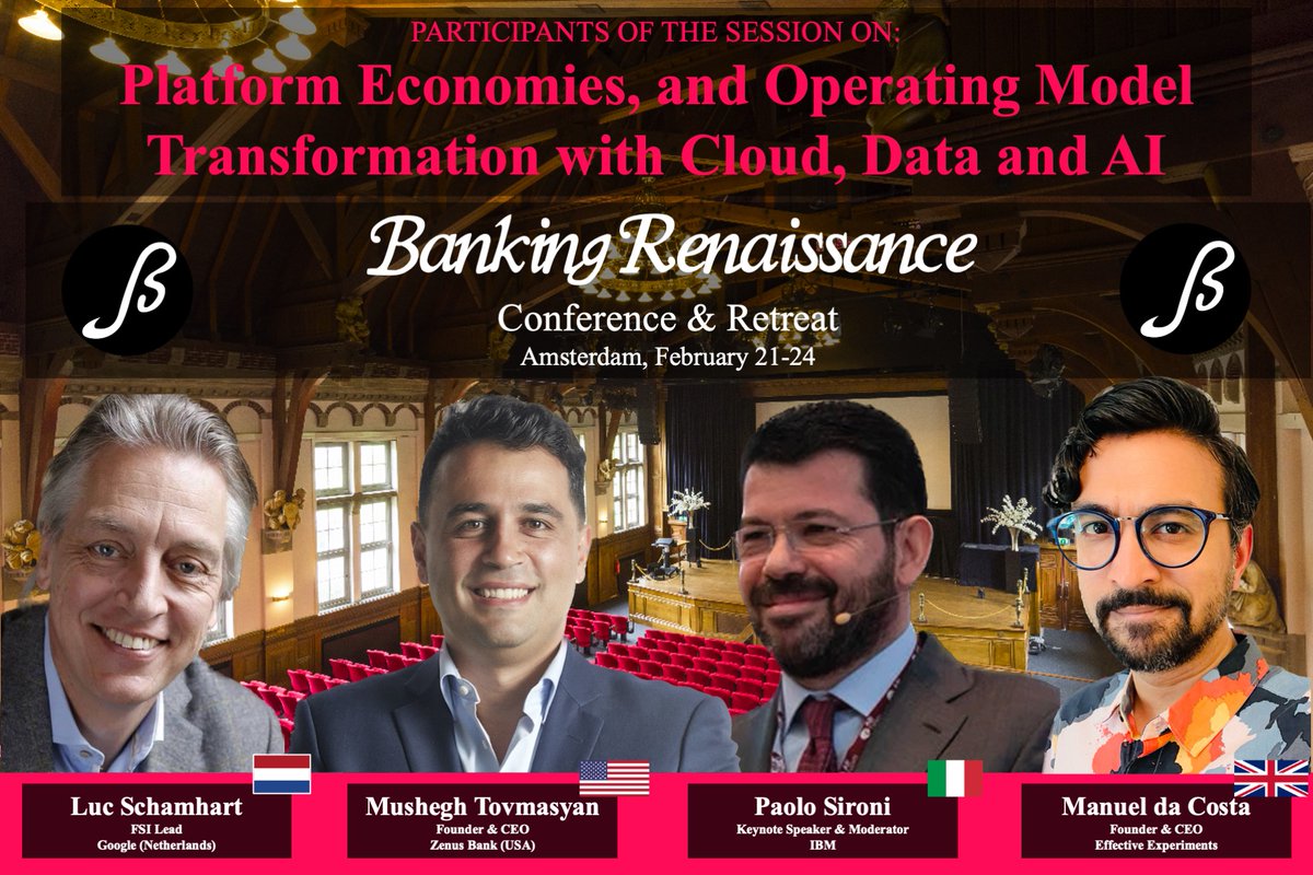 Zenus Bank (@zenusbank) on Twitter photo Mushegh Tovmasyan, Zenus' Founder and Chairman, will be an expert panelist on Best Practices in Operating Model Transformation with Cloud, Data, and AI.
<a href="/mortenkriek/">Morten Kriek</a> <a href="/ElenaKriek/">Elena Kriek</a> #ZenusBank #BankingBeyondBorders #Banking Mushegh Tovmasyan, Zenus' Founder and Chairman, will be an expert panelist on Best Practices in Operating Model Transformation with Cloud, Data, and AI.
<a href="/mortenkriek/">Morten Kriek</a> <a href="/ElenaKriek/">Elena Kriek</a> #ZenusBank #BankingBeyondBorders #Banking