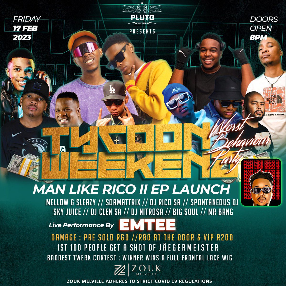 Zouk Melville will be lit 🔥 tonight catch <a href="/emteerecords/">Hustle</a> <a href="/mellowandsleazy/">Mellow and Sleazy012🚀</a> <a href="/SoaMattrix1/">Hosi⏳Soa Mattrix</a> @DjRicoSA <a href="/Spontaneous_Dj/">The Peoples Dj</a> <a href="/DjClenSA/">working on “STILL VIRAL” album</a> @DjNitroSA // 1st 100 people get a shot Jagermeister// Twerk Contest Live too #jhb #braamfontein #melville #joburg #Pretoria #events #Amapiano #uj #wits