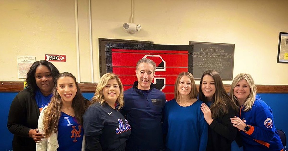When the coaches celebrate Mr. G’s birthday, that’s a Cleveland home run. ⚾️🎈🎉 @Rahway_Schools #grovercleveland #celebratingoneofthebest #metsallday #team #coaches #homerun #celebrate #happybirthday