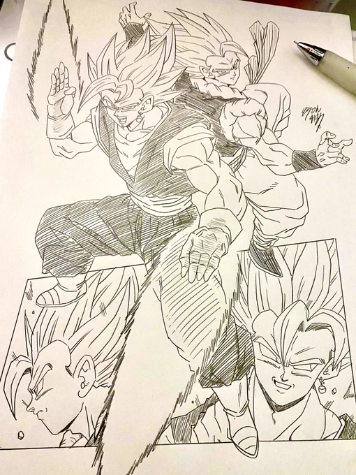 スパヒポスター風にベジット&amp;ゴジータ 