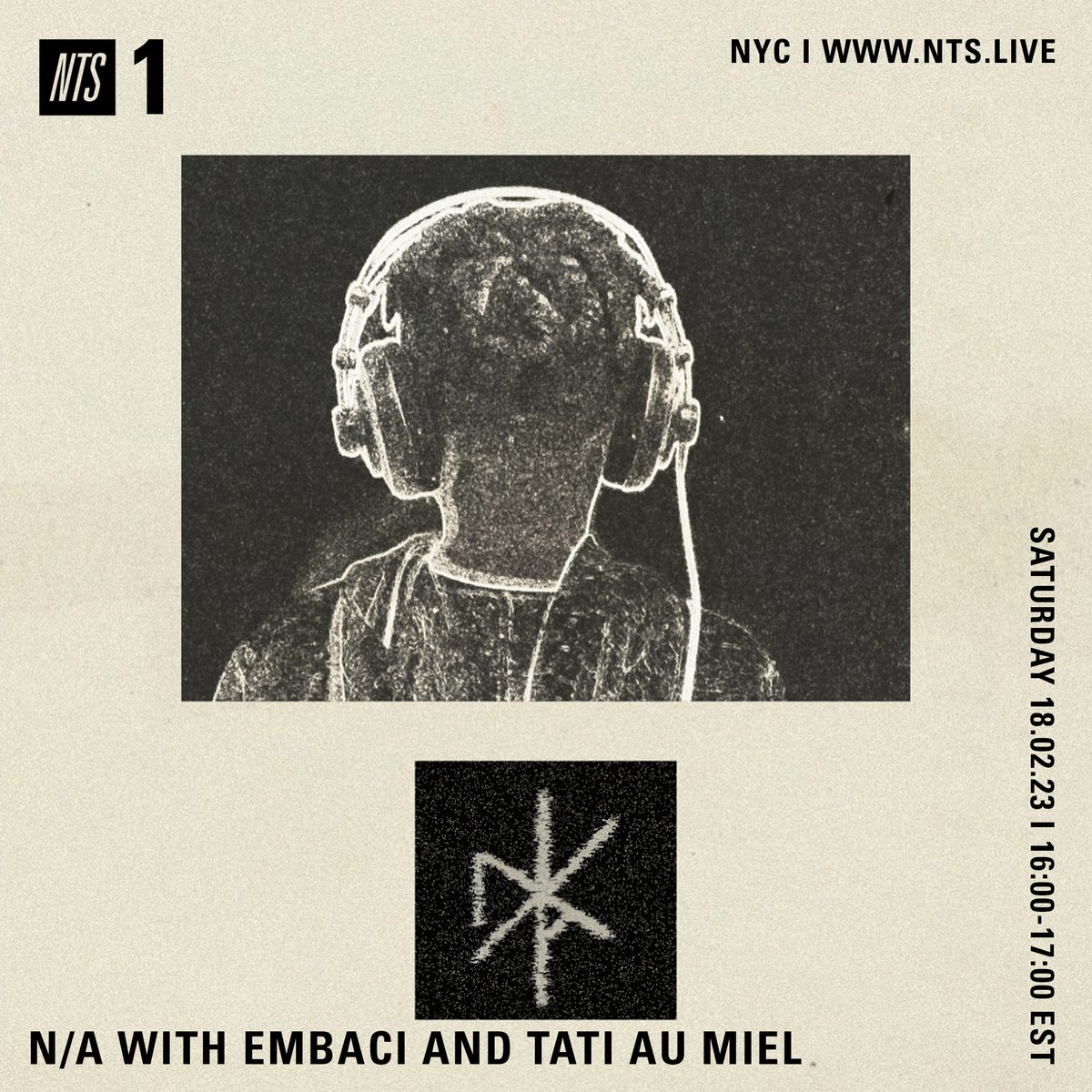NYC songwriter and vocalist Embaci and Montreal's @tatiaumiel come together to form N/A - an experimental music collective seeking to centre and highlight black musicians - showcased in this hour long guest show

Listen: nts.live/1
