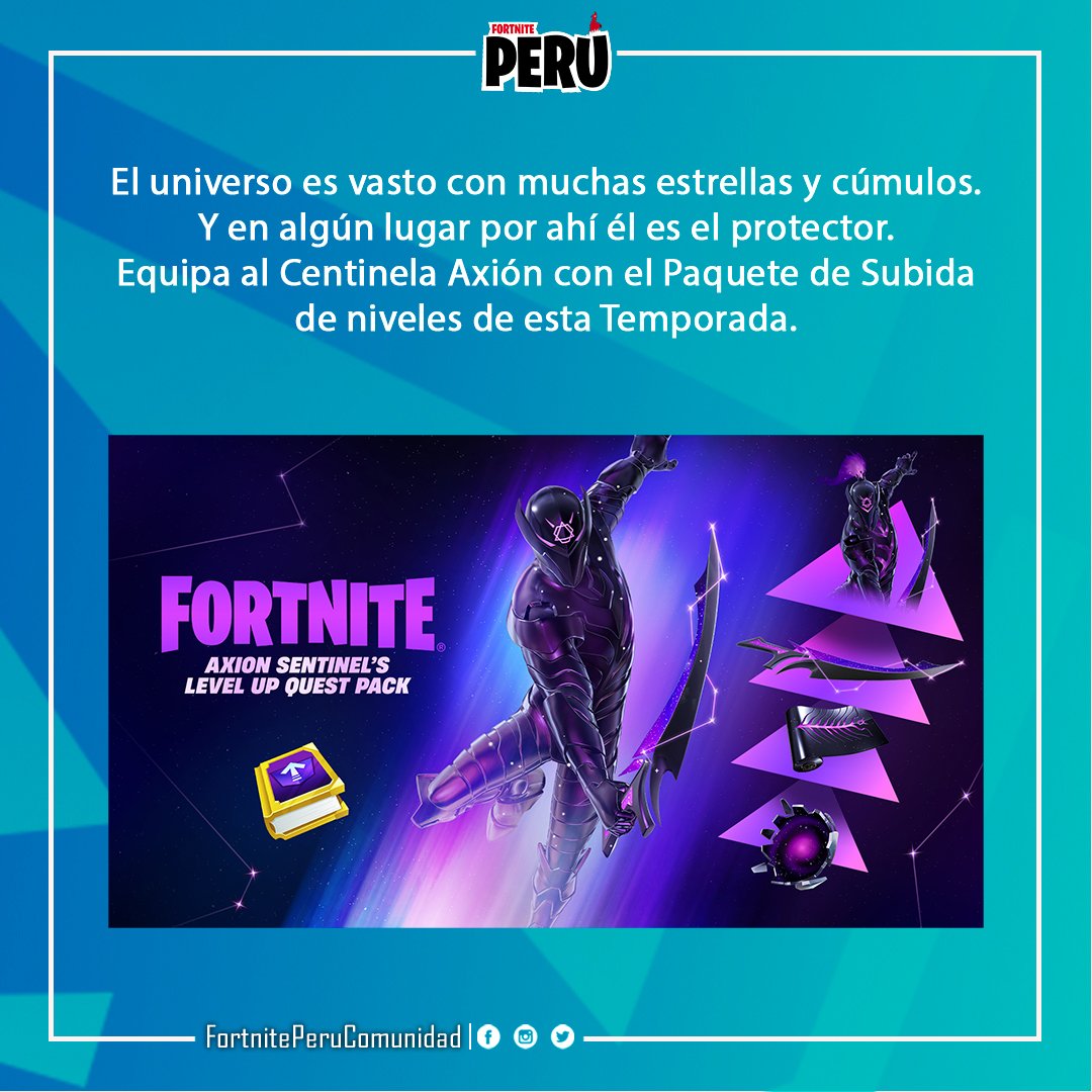 PeruFortnite's tweet photo. Ya está disponible el Paque de subida de niveles Centinela Axión de esta Temporada en la Tienda de Fortnite. 🤩👀
#Fortnite https://t.co/lUY6TWocv0