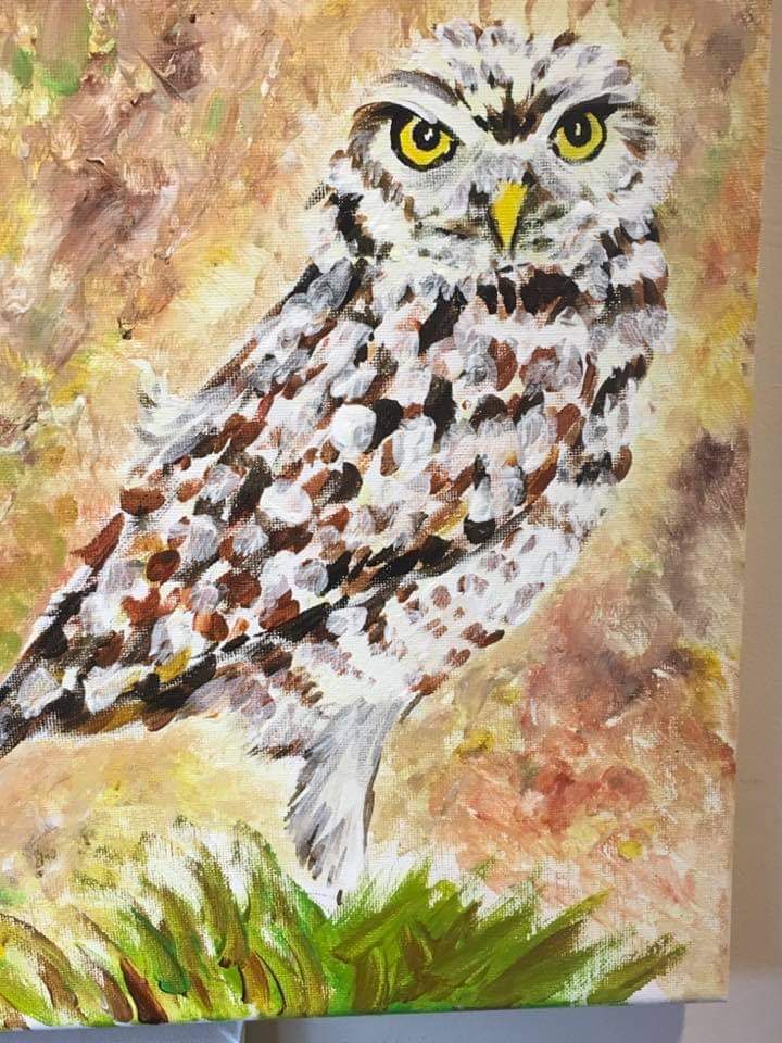 Murray painted by our very good friend Harry when he was 13 😍🦉😍 #talent #art #artistsontwitter #Artists #owls #owl #burrowingowl