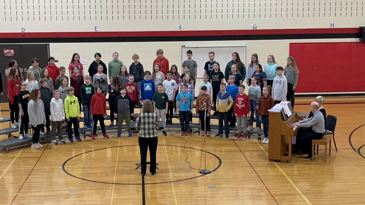 "The 5th and 6th grade honor choir did a great job this past week! They performed at Algona and for students of Lincoln Intermediate!"