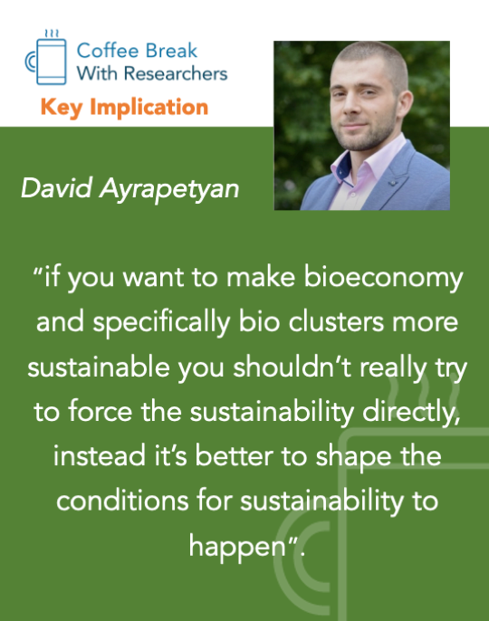 A key #PolicyImplication was highlighted this week by <a href="/Ayrapetyand/">David Ayrapetyan</a> based on his paper "The role of #Sustainability in the emergence and evolution of #bioeconomy clusters", check it out! <a href="/NEOMAbs/">NEOMA Business School</a> <a href="/Leibniz_IfL/">Leibniz-Institut für Länderkunde</a>
