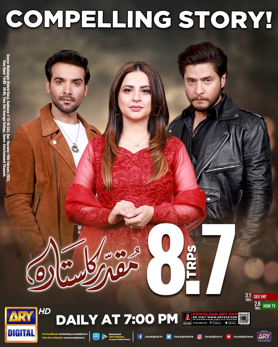 arydigitalasia's tweet photo. #MuqaddarKaSitara - Compelling story!

Airing Daily at 7:00 PM - only on #ARYDigital 

#ARYDrama #FatimaEffendi #ArezAhmed #InayatKhan https://t.co/Cg5nwDhefi