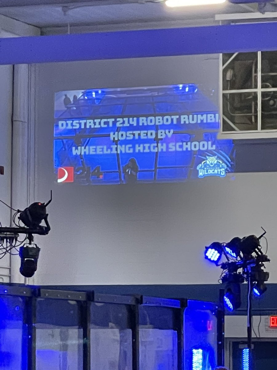 hubbardbradford's tweet image. The students and bots are ready to rumble! Brief calm before the storm. What a setup! Thanks to all who have help prepared for the next two days. Honored and proud to host the 2023 @District214 #RobotRumble! #TheWheelingWay #makeitmatter