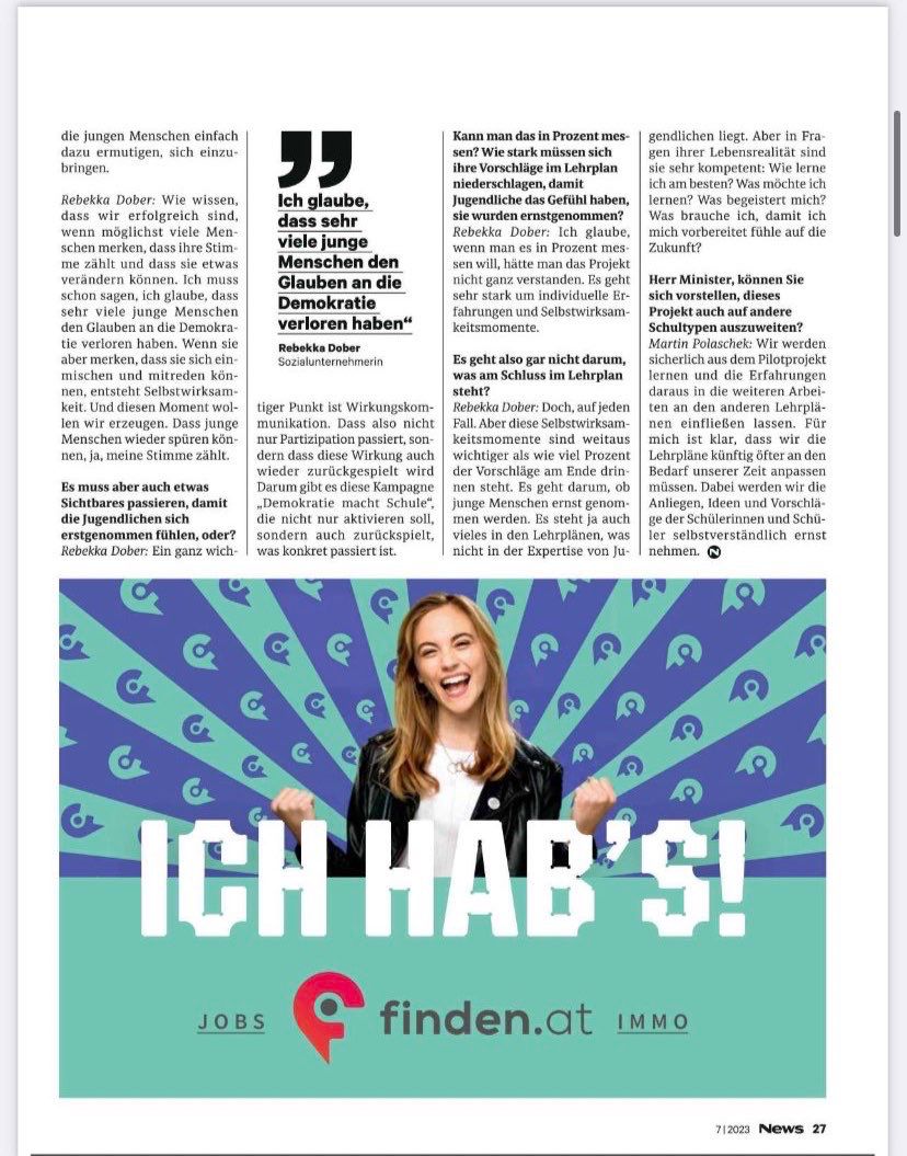 In einer Schule von morgen können wir Schüler_innen mitgestalten, was unterrichtet wird!📚

Warum es ein wichtiger Schritt ist, dass die Lehrpläne in Zukunft mit der Partizipation von uns Schüler_innen entstehen, könnt ihr hier lesen: