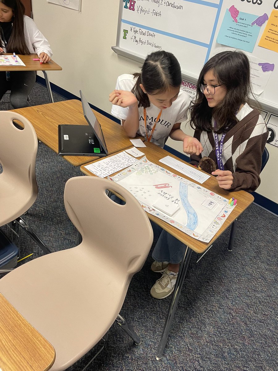 Student getting to play board games created by classmates based on a novel we read!! #slhj #thegiver <a href="/LibladyLopez/">Marta Lopez</a>  @MrsMarshall7117 <a href="/TXCoolPrinc/">Kristin Harper</a>