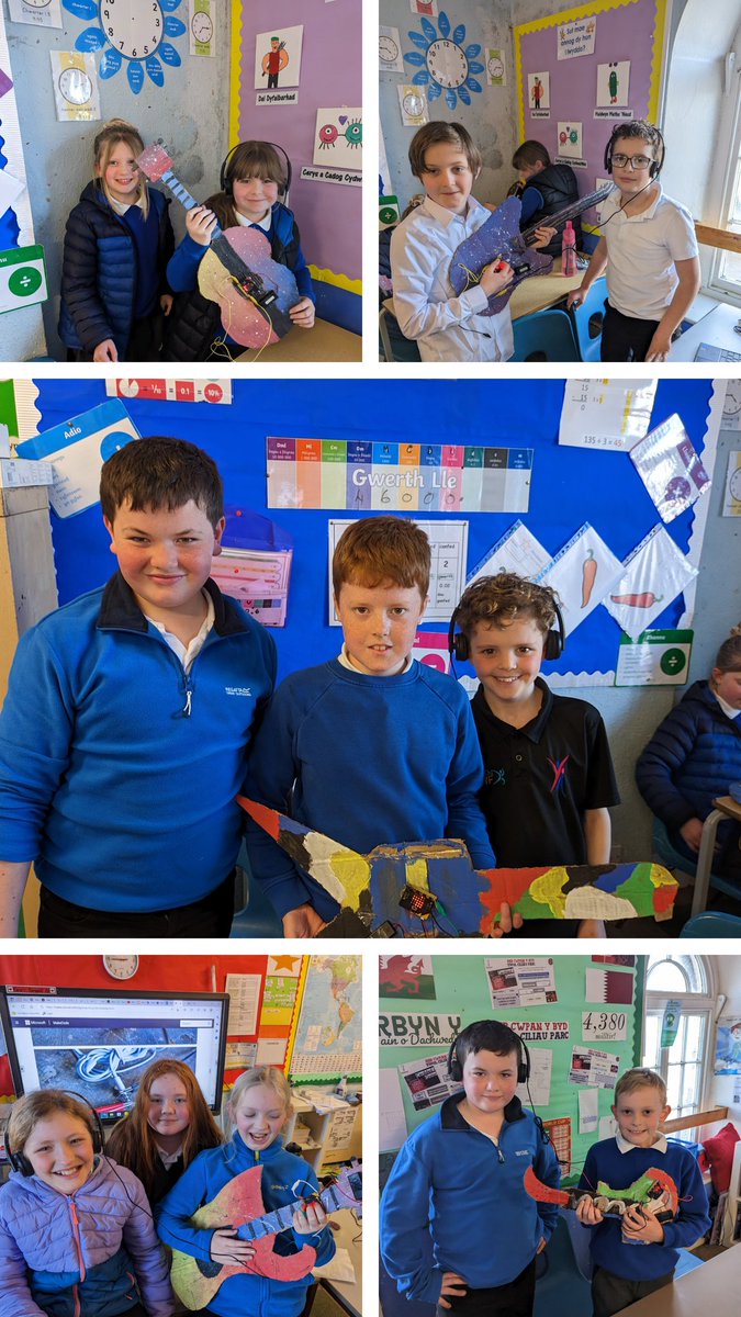 YsgolCiliauParc's tweet photo. Yn dilyn Dydd Miwsig Cymru, roedd dosbarth Glynaeron yn brysur yn dylunio gitâr gan ddefnyddio microbit. #codio https://t.co/U027DsrUfe